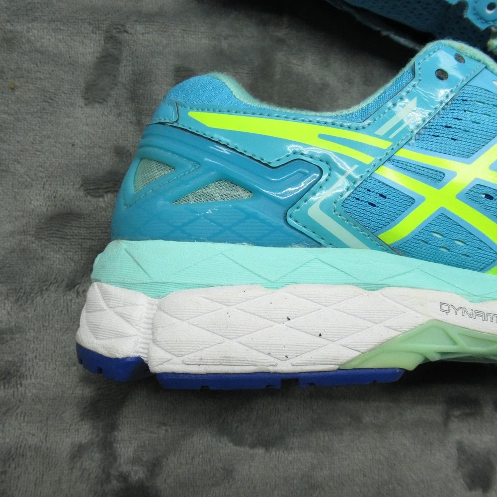 Asics Gel Running Shoes Womens 7 Teal Yellow Kayano Fluid Ride Cushioned Comfort
